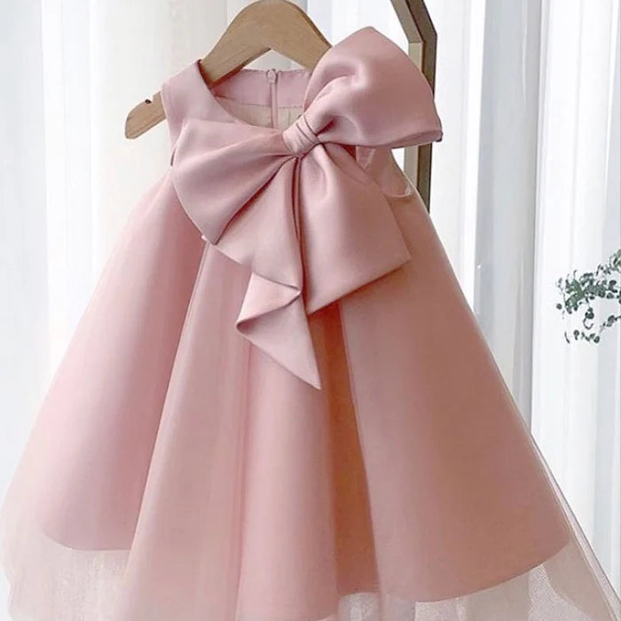 FIRST COMMUNION DRESS GIRL FORMAL PRINCESS DRESS SUMMER BOWKNOT BIRTHDAY PARTY DRESS  (4)