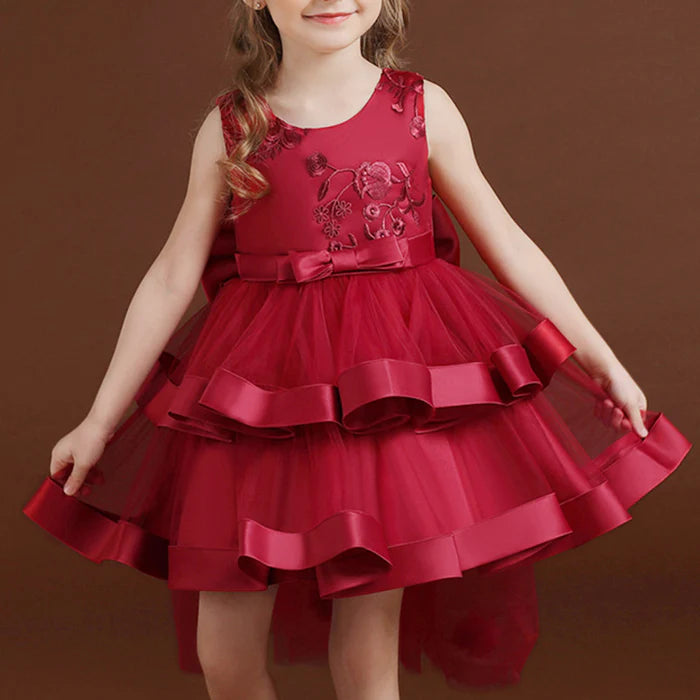 FIRST COMMUNION DRESS GIRLS PAGEANT DRESSES BABY GIRL SUMMER BOW PUFFY BALL GOWNS PRINCESS DRESS