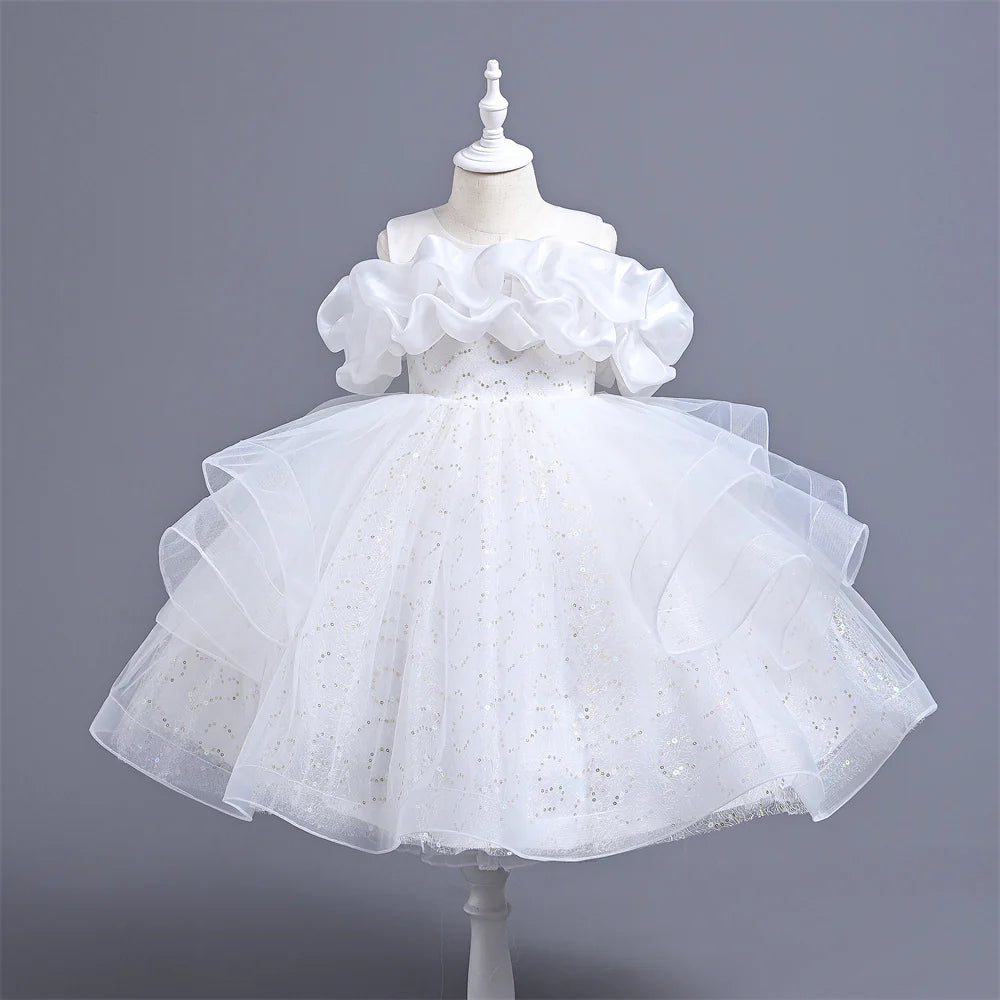 1-5 New Arrival Handmade Custom High-End Sequined Children's Wedding Dress Girl Birthday Party Dress