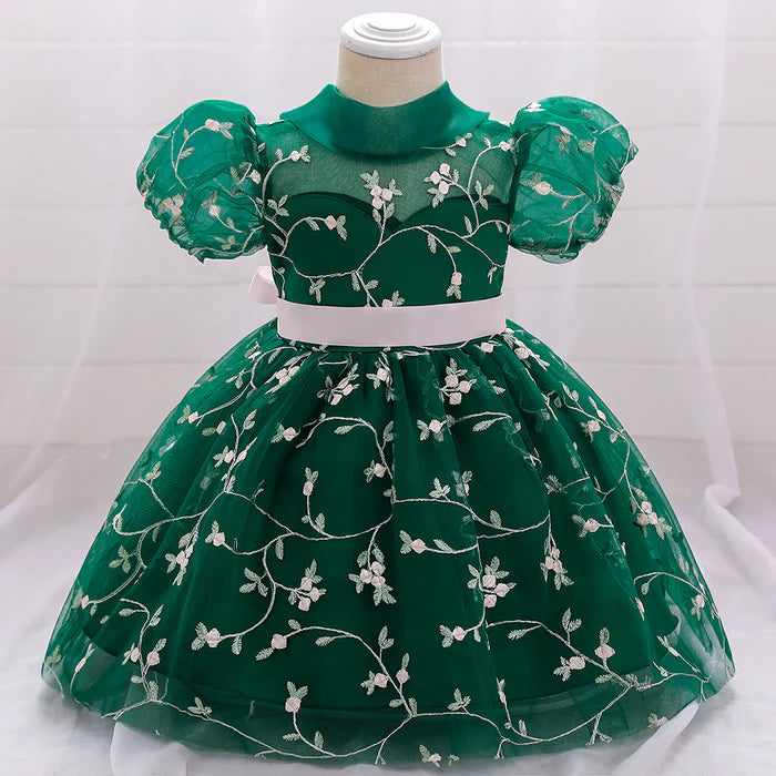 BABY GIRL FLORAL PUFFY BIRTHDAY CAKE DRESS FLOWER GIRL DRESSES