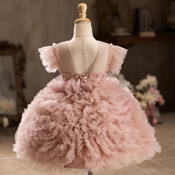 TODDLER CHRISTMAS DRESS GIRL BIRTHDAY PUFFY DRESSES FLOWER GIRL DRESSES