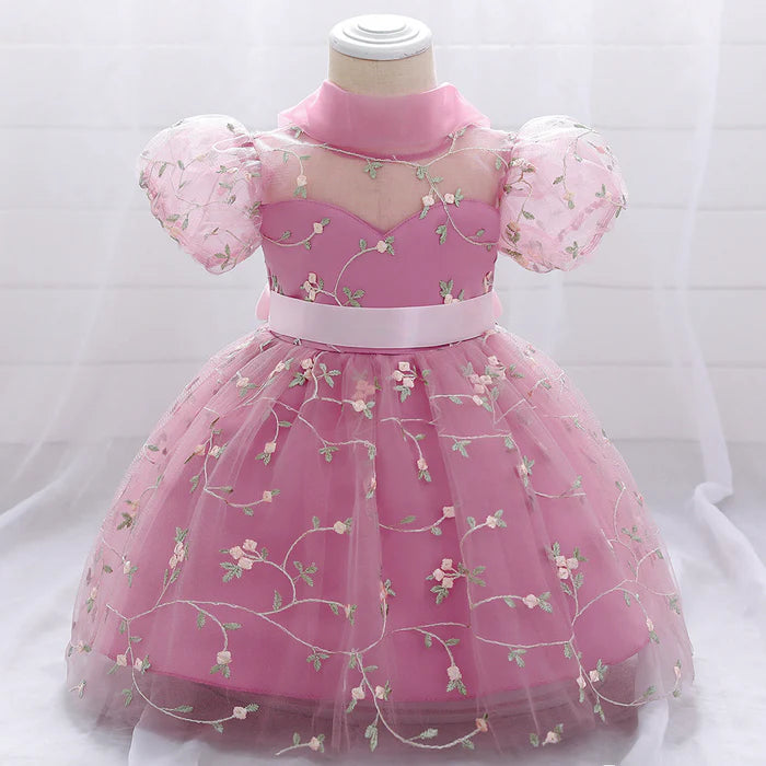 BABY GIRL FLORAL PUFFY BIRTHDAY CAKE DRESS FLOWER GIRL DRESSES