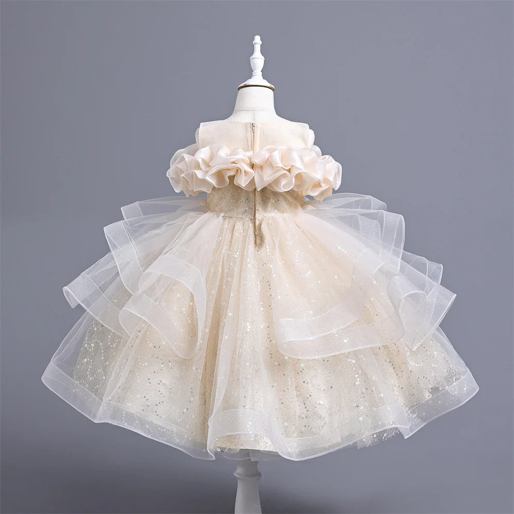 1-5 New Arrival Handmade Custom High-End Sequined Children's Wedding Dress Girl Birthday Party Dress