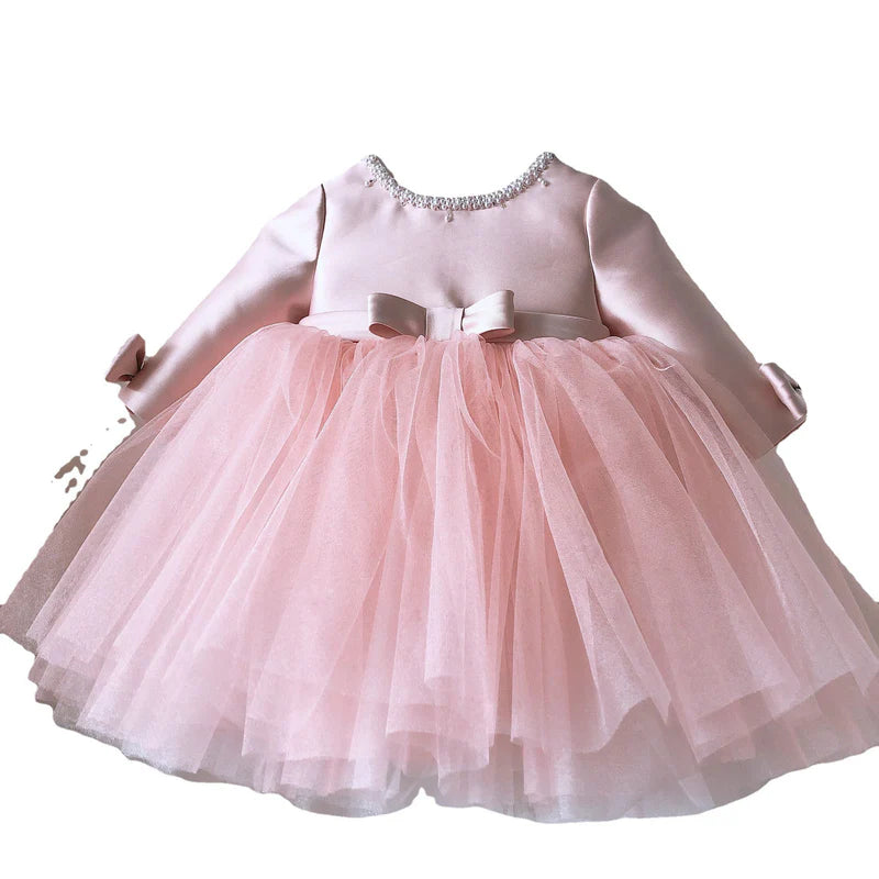 BABY GIRL AND TODDLER LACE BOW CAKE PRINCESS DRESS BIRTHDAY PARTY DRESS