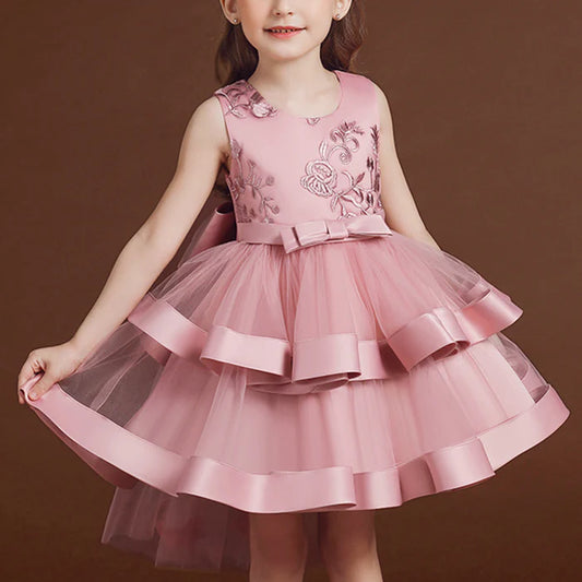 FIRST COMMUNION DRESS GIRLS PAGEANT DRESSES BABY GIRL SUMMER BOW PUFFY BALL GOWNS PRINCESS DRESS