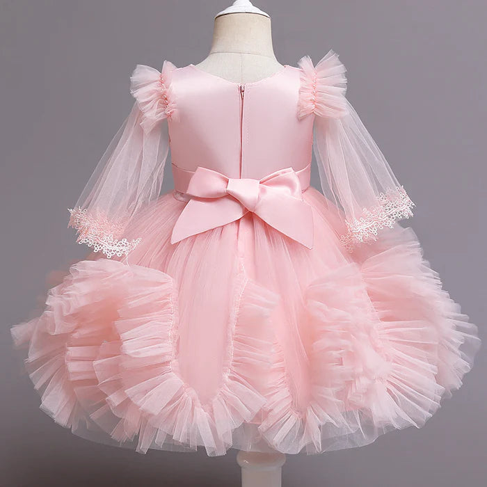 BABY GIRL PAGEANT PRINCESS DRESSES INFANT SUMMER PUFFY BIRTHDAY PARTY DRESSES