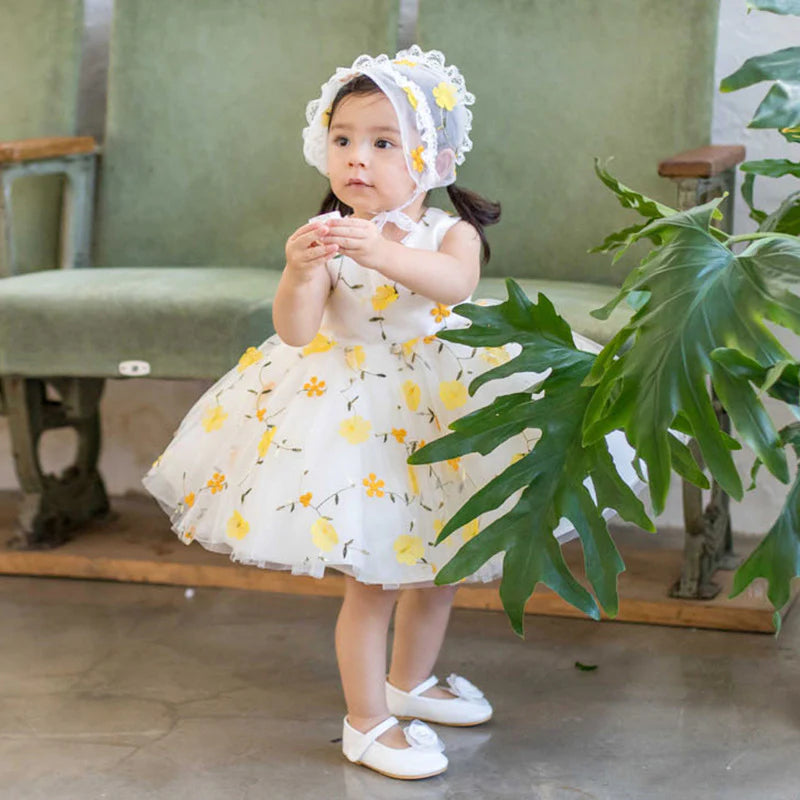 BABY GIRL AND TODDLER FLORAL PUFFY FLOWER GIRL DRESS BIRTHDAY PARTY DRESS