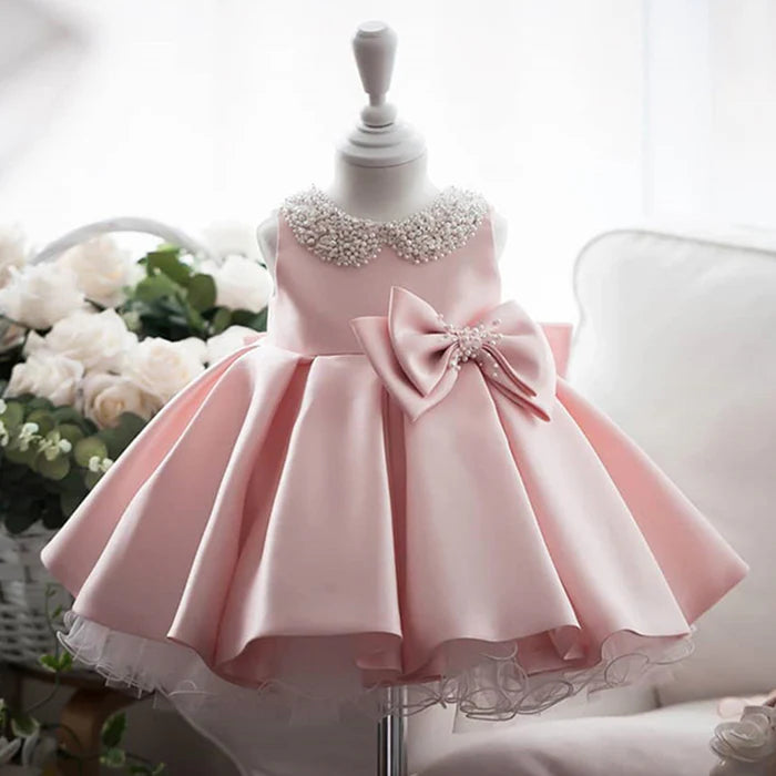 GIRL CHRISTMAS PRINCESS DRESS SUMMER Big BOW BIRTHDAY PARTY DRESS