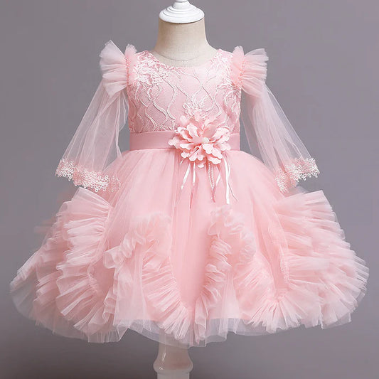 BABY GIRL PAGEANT PRINCESS DRESSES INFANT SUMMER PUFFY BIRTHDAY PARTY DRESSES