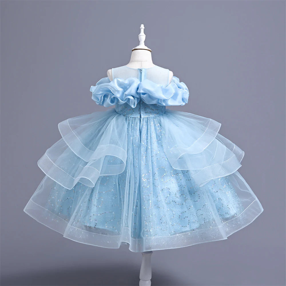 1-5 New Arrival Handmade Custom High-End Sequined Children's Wedding Dress Girl Birthday Party Dress