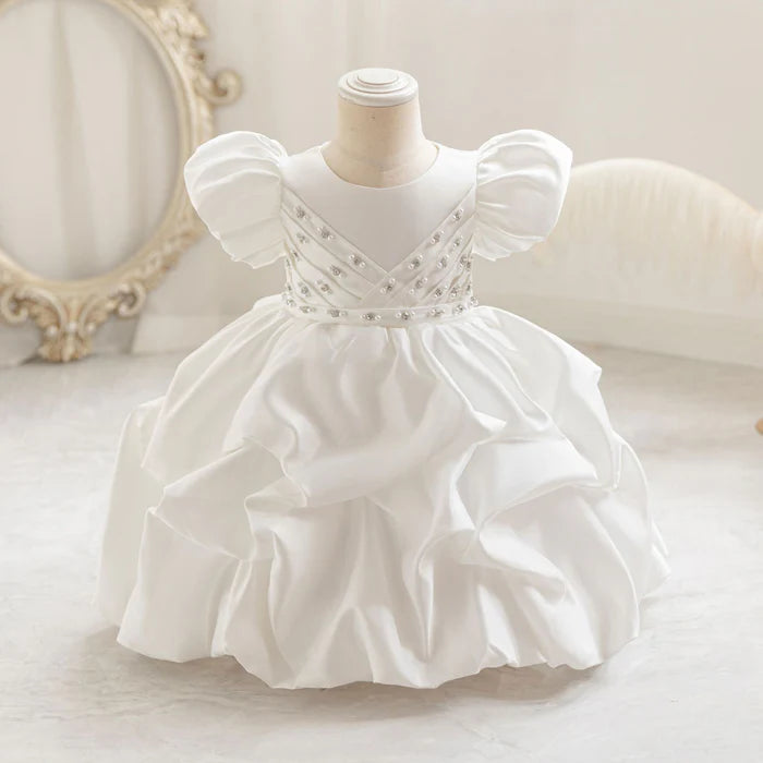 FLOWER GIRL DRESSES BABY GIRL PUFF SLEEVES DRESSES