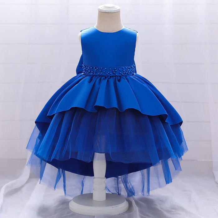 BABY GIRL PRINCESS DRESS ELEGANT BOW KNOT TRAILING GIRL DRESS BIRTHDAY PARTY DRESS