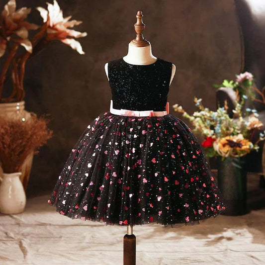 GIRLS BIRTHDAY FORMAL DRESS BABY GIRL CHRISTMAS DRESS TODDLER SEQUINS PUFFY BALL GOWNS