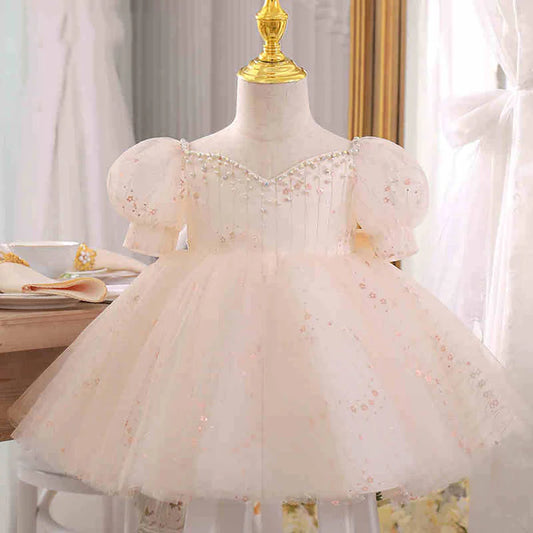 BABY GIRL FORMAL PRINCESS DRESSES GIRL PUFFY CAKE BIRTHDAY PARTY PAGEANT DRESSES