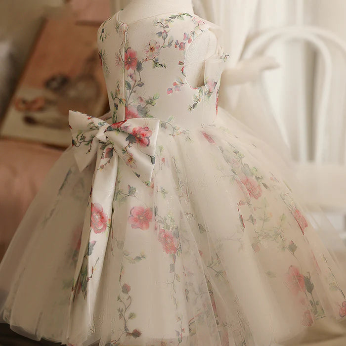 TODDLER GIRL PAGEANT DRESSES SLEEVELESS BOW FLOWER GIRL PUFFY PRINCESS DRESS