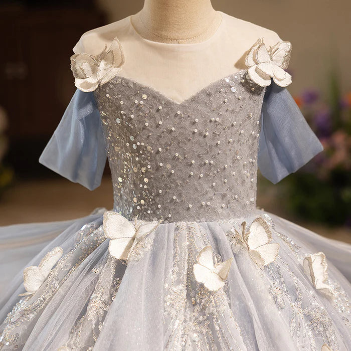 LUXURIOUS BABY GIRL BEAUTY PAGEANT DRESS CHRISTMAS BIRTHDAY PARTY PRINCESS DRESS