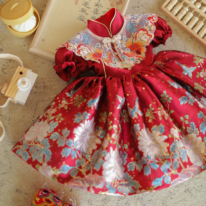 CUTE BABY GIRL RED BAPTISM DRESSES TODDLER PRINCESS DRESSES