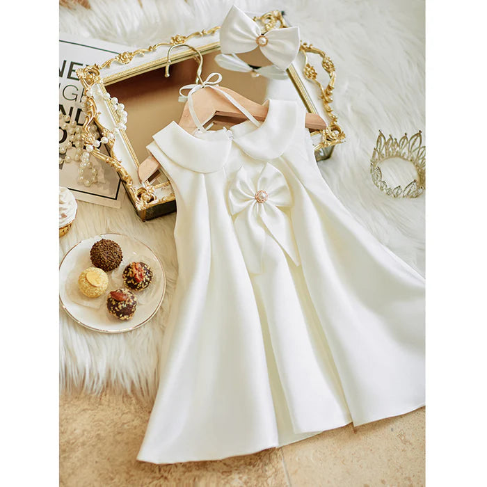 CUTE WHITE BABY GIRL CHRISTENING DRESS TODDLER BIRTHDAY PRINCESS DRESS