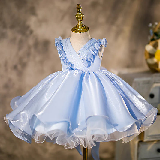 BABY GIRL PAGEANT DRESSES GIRL RUFFLE PUFFY FORMAL PRINCESS CAKE DRESS TODDLER BIRTHDAY PARTY DRESS