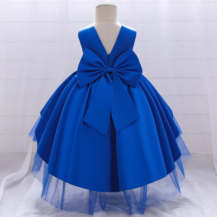 BABY GIRL PRINCESS DRESS ELEGANT BOW KNOT TRAILING GIRL DRESS BIRTHDAY PARTY DRESS