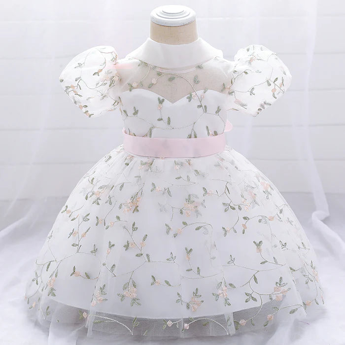 BABY GIRL FLORAL PUFFY BIRTHDAY CAKE DRESS FLOWER GIRL DRESSES