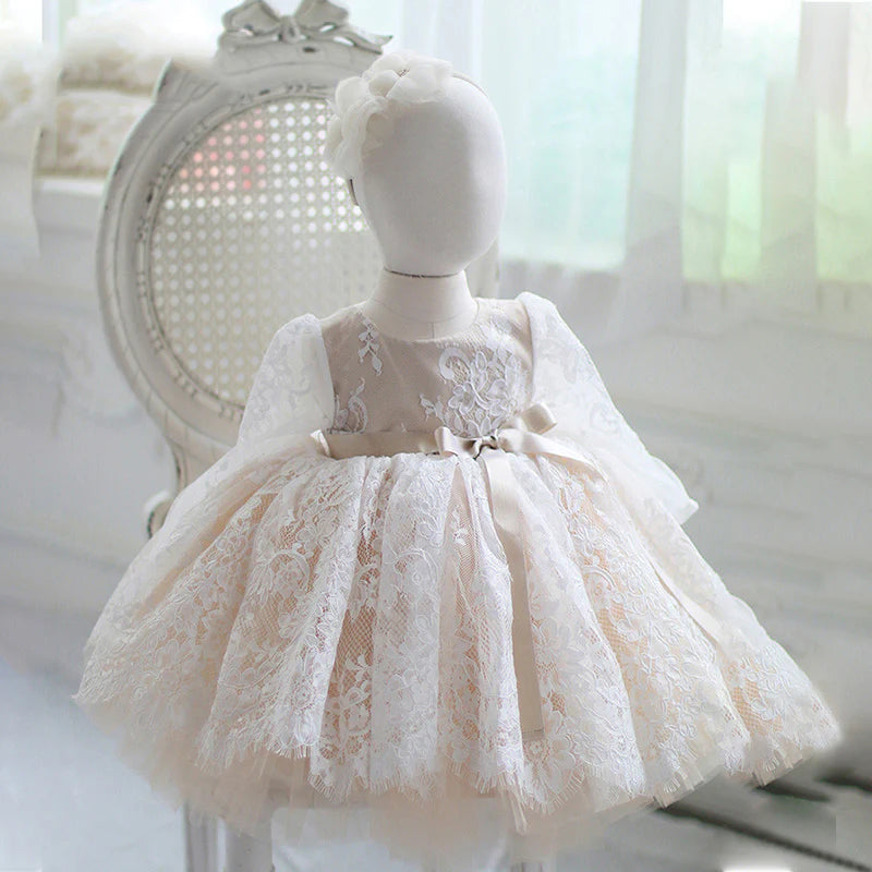 BAPTISM DRESSES GIRL LACE PUFFY PRINCESS DRESSES BABY GIRL PROM FORMAL DRESSES