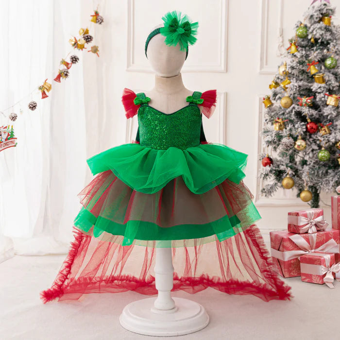 CUTE BABY GIRL CHRISTMAS DRESS SEQUINED CAKE DRESS