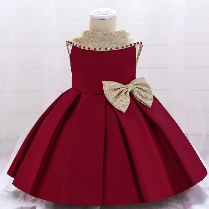 BABY GIRL BIRTHDAY PARTY DRESSES TODDLER BOW-KNOT NOBLE DRESS LITTLE GIRLS PRINCESS DRESSES