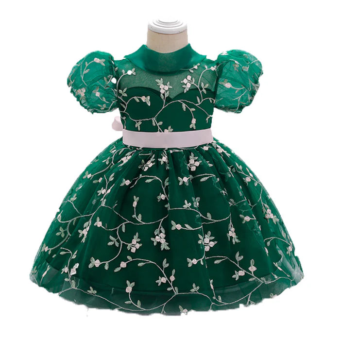 BABY GIRL FLORAL PUFFY BIRTHDAY CAKE DRESS FLOWER GIRL DRESSES