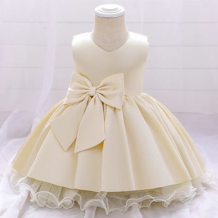 BABY GIRL BOW-KNOT BIRTHDAY PARTY DRESS TODDLER CHRISTMAS DRESS LITTLE GIRL BAPTISM DRESS  (1)