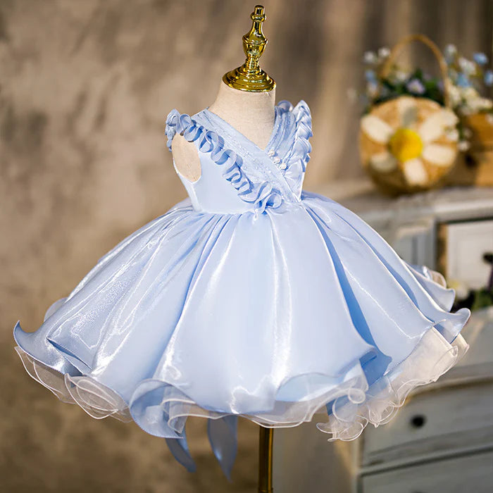 BABY GIRL PAGEANT DRESSES GIRL RUFFLE PUFFY FORMAL PRINCESS CAKE DRESS TODDLER BIRTHDAY PARTY DRESS