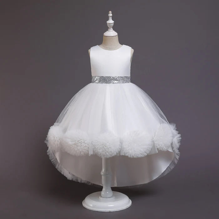 BABY GIRL EASTER DRESS BIRTHDAY PARTY DREAMY POM-POM PUFFY FLOWER GIRL PRINCESS PAGEANT DRESS