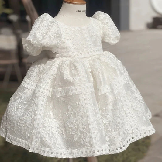 BAPTISM DRESSES BABY GIRL CUTE ELEGANT WEDDING PUFFY WHITE PRINCESS DRESS FLOWER GIRL DRESSES