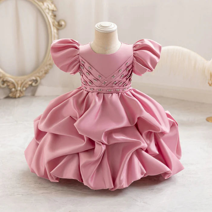 FLOWER GIRL DRESSES BABY GIRL PUFF SLEEVES DRESSES