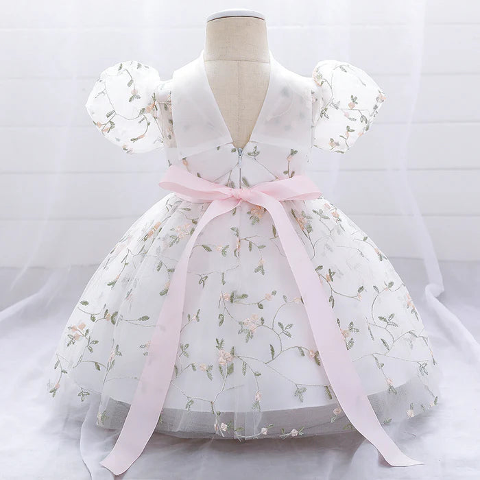 BABY GIRL FLORAL PUFFY BIRTHDAY CAKE DRESS FLOWER GIRL DRESSES