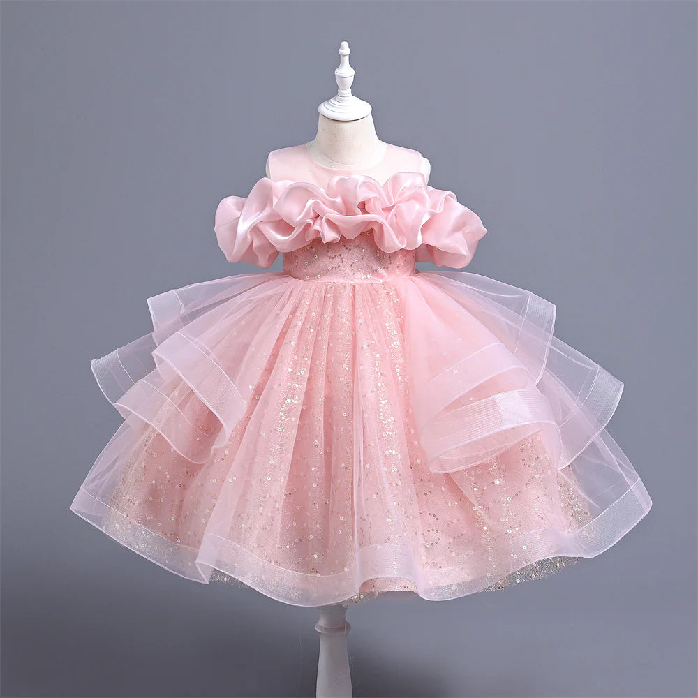 1-5 New Arrival Handmade Custom High-End Sequined Children's Wedding Dress Girl Birthday Party Dress