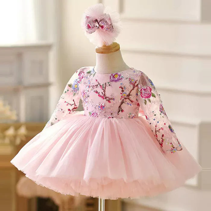 GIRLS PINK PRINCESS DRESSES GIRLS BIRTHDAY PAGEANT DRESSES