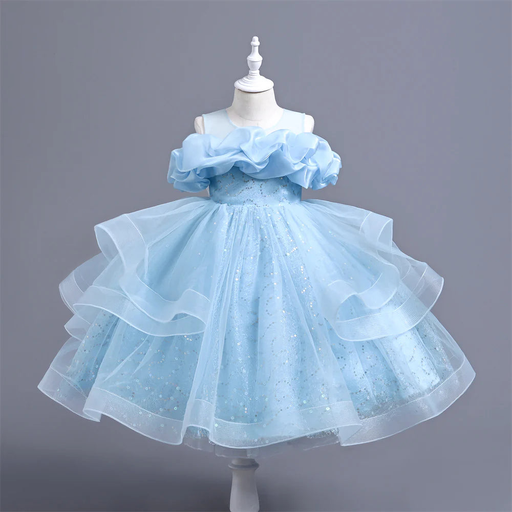 1-5 New Arrival Handmade Custom High-End Sequined Children's Wedding Dress Girl Birthday Party Dress