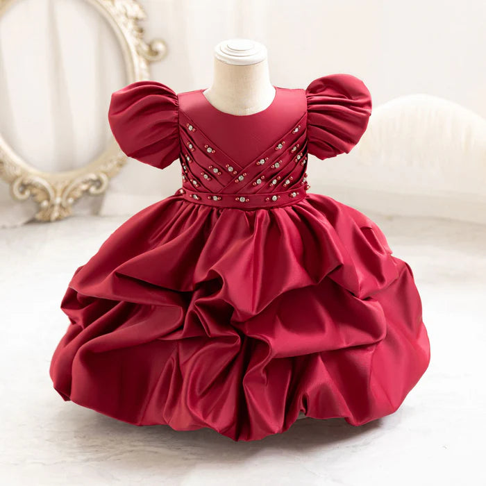 FLOWER GIRL DRESSES BABY GIRL PUFF SLEEVES DRESSES