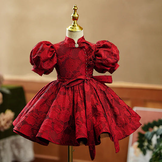 GIRL CHRISTMAS DRESS BABY GIRL PRINCESS DRESS GIRL FORMAL DRESS SUMMER PUFF SLEEVE DRESS