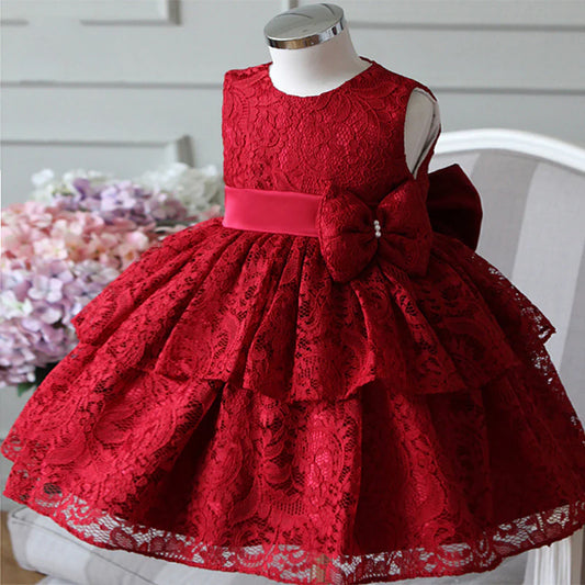 GIRL CHRISTMAS DRESS BABY GIRL FORMAL PRINCESS DRESSES INFANT LACE BIRTHDAY PARTY DRESSES