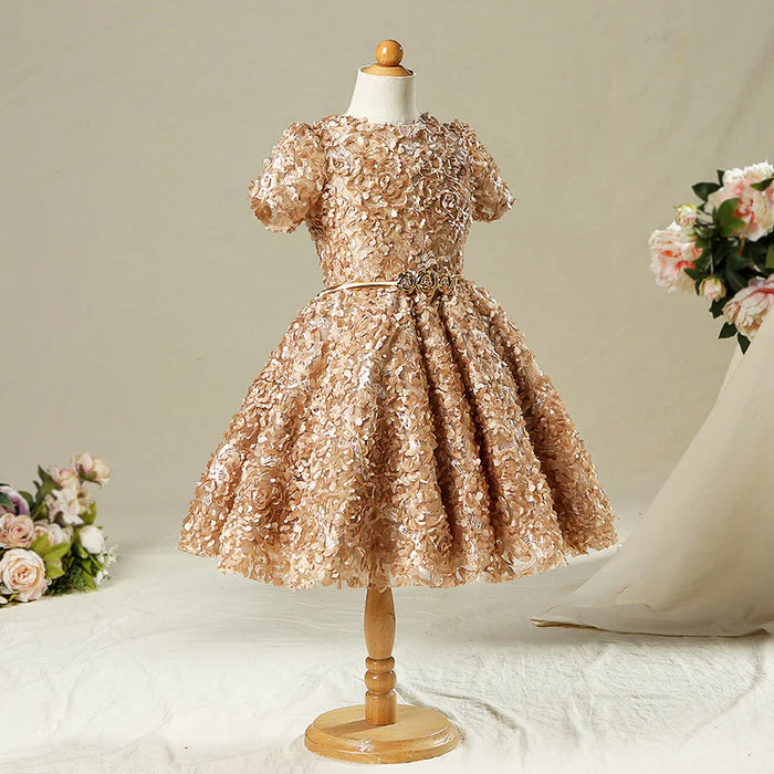 TODDLER BALL GOWNS GIRL SUMMER FORMAL RETRO ELEGANT BIRTHDAY PARTY SEQUIN DRESS