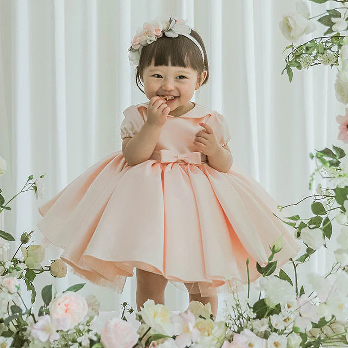 BABY GIRL PARTY DRESS DOLL COLLAR BIG BOW PRINCESS DRESS