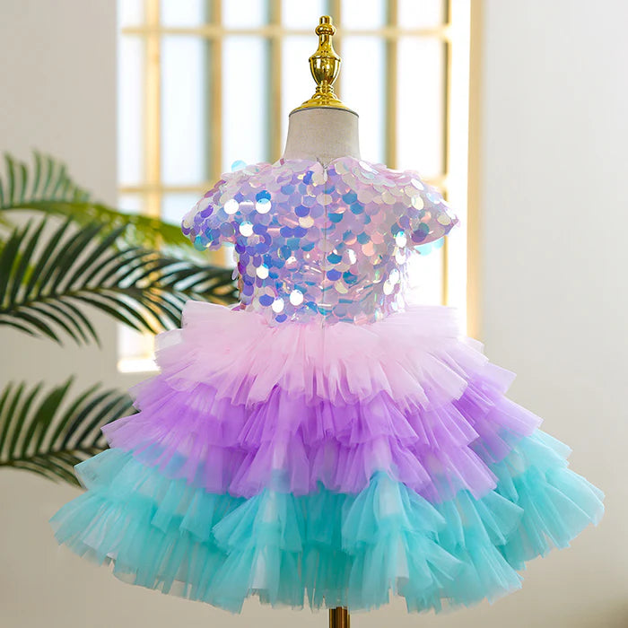 BABY GIRLS COLORFUL SEQUINS PRINCESS DRESS TODDLER CHRISTMAS DRESS LITTLE GIRL PARTY DRESS