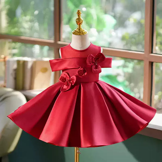 CUTE BABY GIRL BEAUTY PAGEANT CHRISTMAS DRESS TODDLER BIRTHDAY FLUFFY PRINCESS DRESS