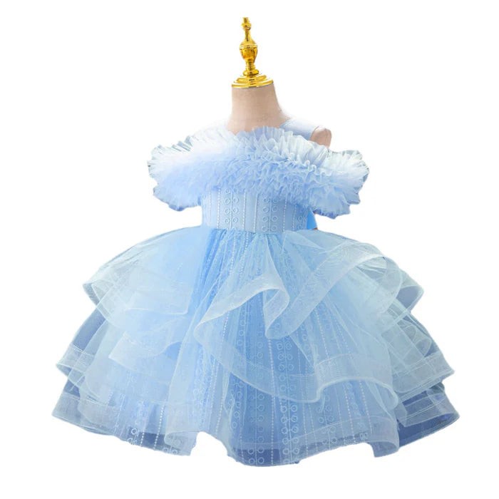 FLUFFY BIRTHDAY DRESS BABY GIRL DRESSES GIRLS PARTY DRESS