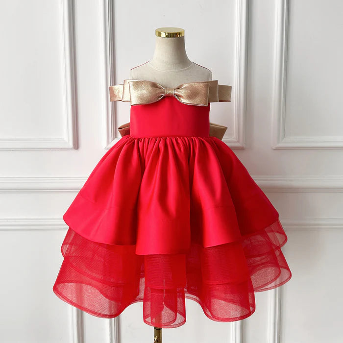 LUXURIOUS BABY GIRL CHRISTMAS DRESS BEAUTY PAGEANT DRESS TODDLER FIRST COMMUNION DRESSES