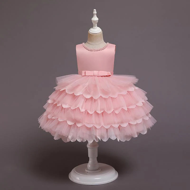 New Baby Princess Dress 6-24-Months Multi-Layer Knee-Length Cake Fluffy Dress Banquet Children's Party Dress For 1-2 Years Girl