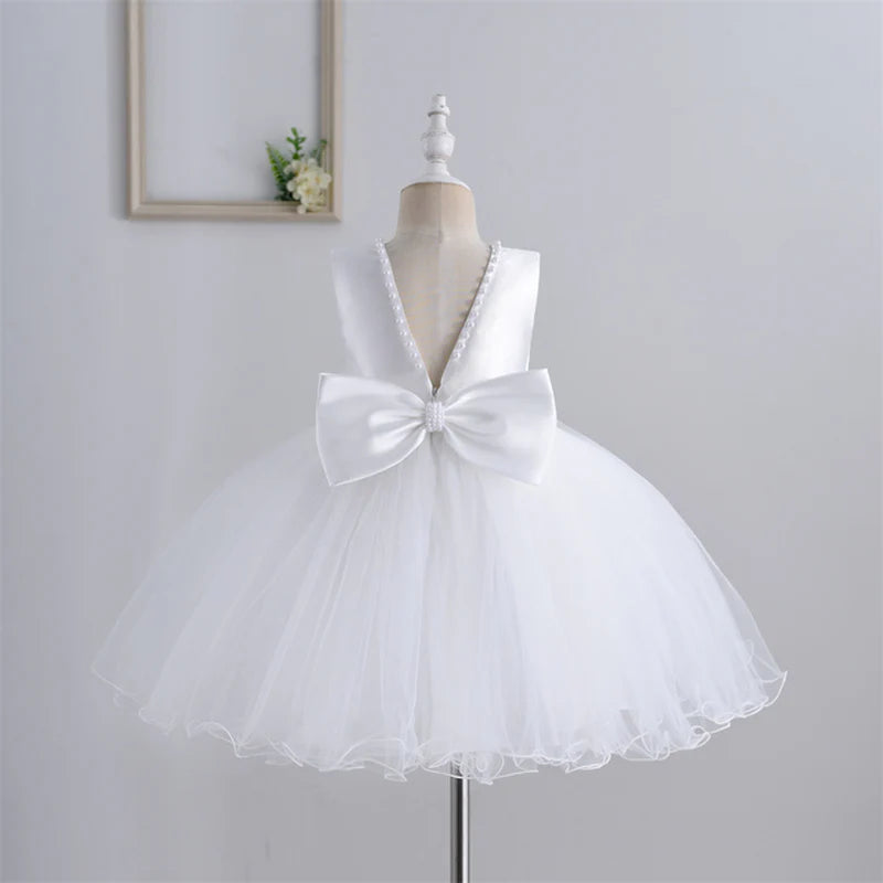 Baptism Dresses Easter Vestidos Beb Party Wear Little Flower Girl Dress For 6-24-Months 2-6 Years