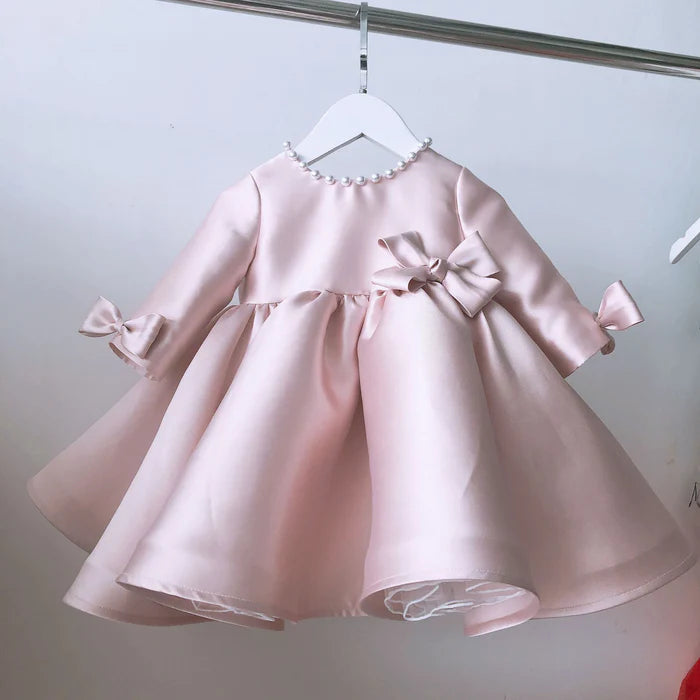 GIRL CHRISTMAS DRESS BABY GIRL PRINCESS DRESS LONG SLEEVE BOW FLUFFY FORMAL BABY GIRL DRESSES BIRTHDAY PARTY DRESS